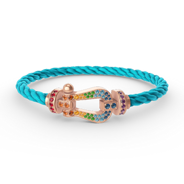 [Super CiCi ]FORCE LARGE HORSESHOE  COLORED DIAMOND BRACELET ROSE GOLD
