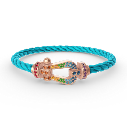 [Super Jewellery]FORCE LARGE HORSESHOE  COLORED DIAMOND BRACELET ROSE GOLD