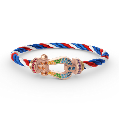[Super Jewellery]FORCE LARGE HORSESHOE  COLORED DIAMOND BRACELET ROSE GOLD