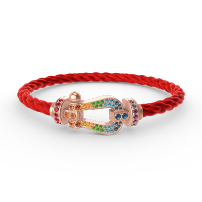 [Super Jewellery]FORCE LARGE HORSESHOE  COLORED DIAMOND BRACELET ROSE GOLD