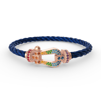 [Super Jewellery]FORCE LARGE HORSESHOE  COLORED DIAMOND BRACELET ROSE GOLD