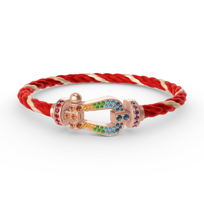 [Super Jewellery]FORCE LARGE HORSESHOE  COLORED DIAMOND BRACELET ROSE GOLD