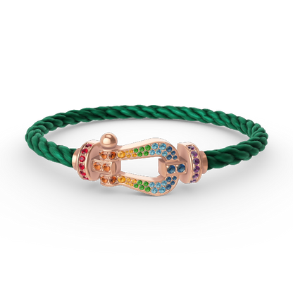 [Super Jewellery]FORCE LARGE HORSESHOE  COLORED DIAMOND BRACELET ROSE GOLD