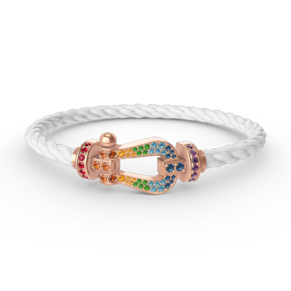 [Super Jewellery]FORCE LARGE HORSESHOE  COLORED DIAMOND BRACELET ROSE GOLD
