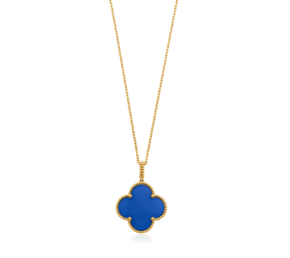 [Super Jewellery]CLOVER 25MM NECKLACE TURQUOISE ROSE GOLD
