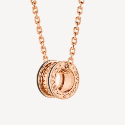 [Super]ZERO 1 ROCK PEDANT PINK GOLD BLACK NECKLACE