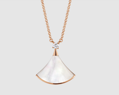 [Super]DREAM NECKLACE WHITE MOP PINK GOLD 1 DIAMOND