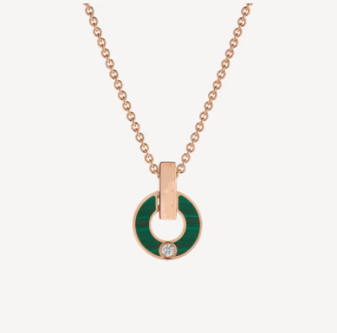 [Super]GARI NECKLACE PINK GOLD MALACHITE