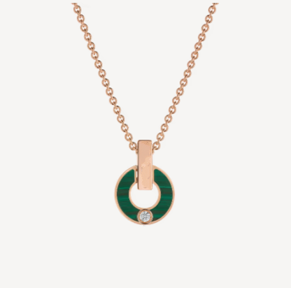 [Super]GARI NECKLACE PINK GOLD MALACHITE