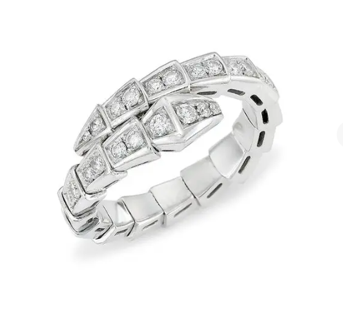[Super]SERPENTI RING SILVER DIAMOND PAVED 4MM