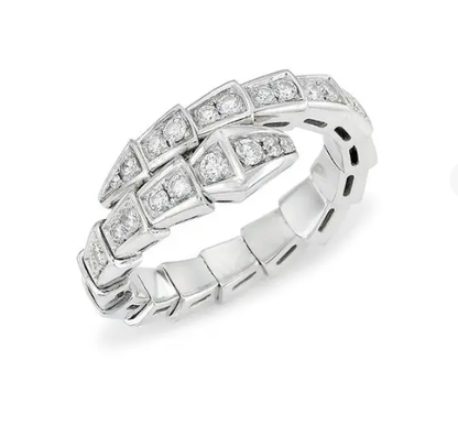 [Super]SERPENTI RING SILVER DIAMOND PAVED 4MM