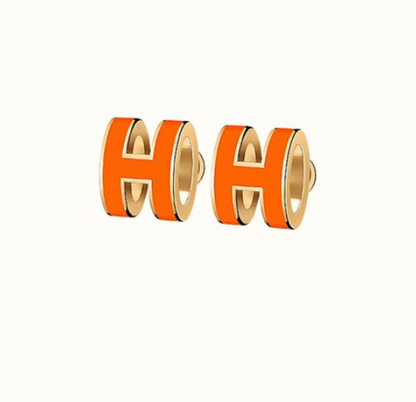 [Super Jewellery]MINI POP H EARRINGS ORANGE