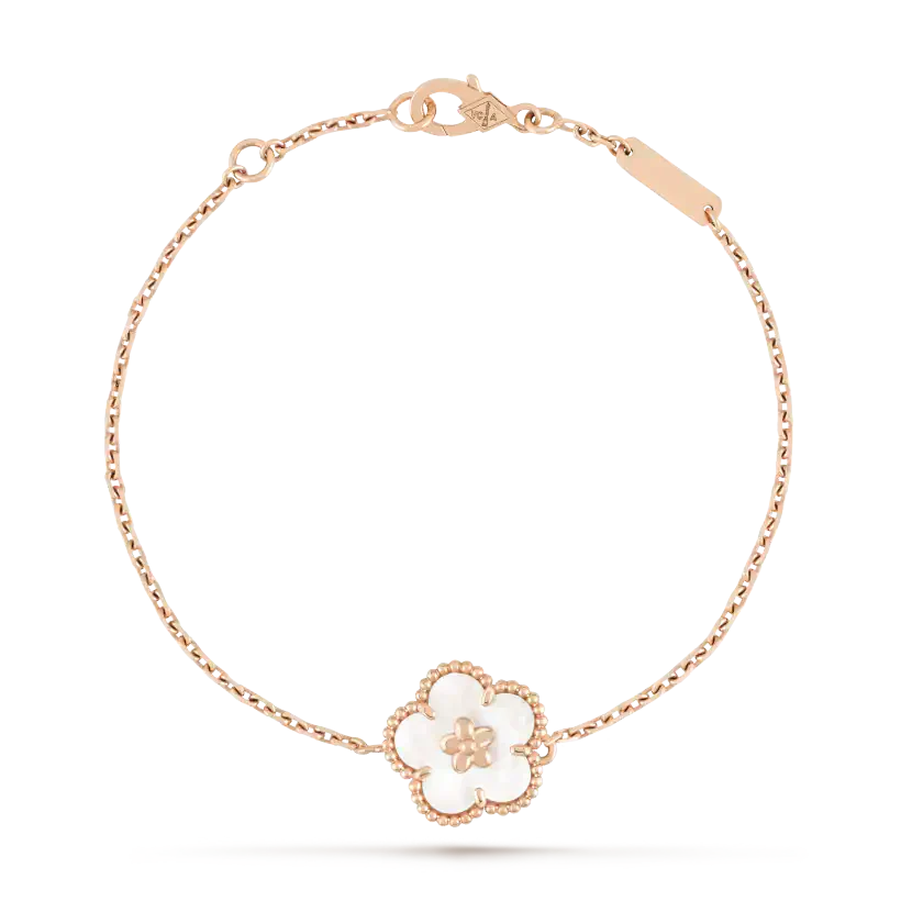 [Super Jewellery]LUCKY WHITE MOP PLUM BLOSSOM  BRACELET