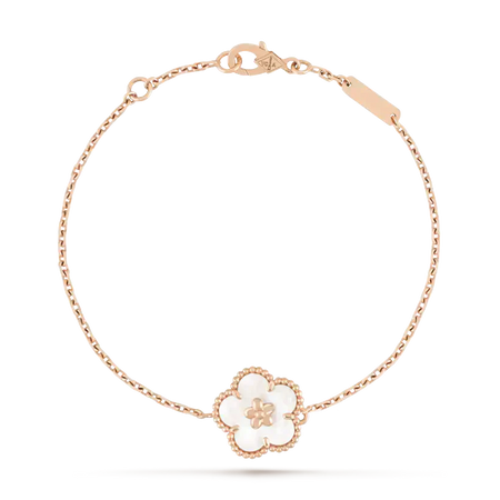 [Super Jewellery]LUCKY WHITE MOP PLUM BLOSSOM  BRACELET