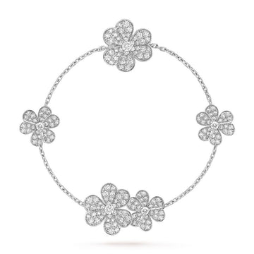 [Super CiCi ]FRIVOLE ARMBAND MIT 5 BLÜTEN SILBER
