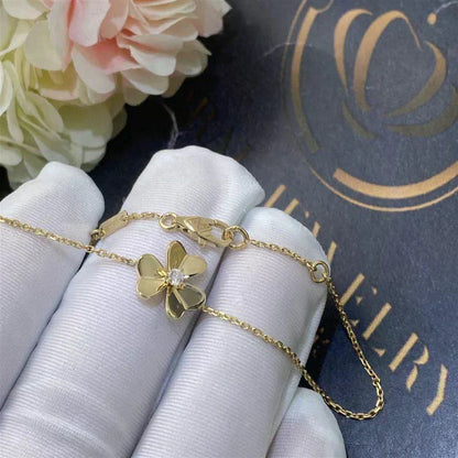 [Super Jewellery]FRIVOLE GOLD FLOWER PINK MALACHITE BRACELET