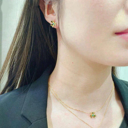 [Super Jewellery]FRIVOLE  FLOWER MALACHITE EARRINGS