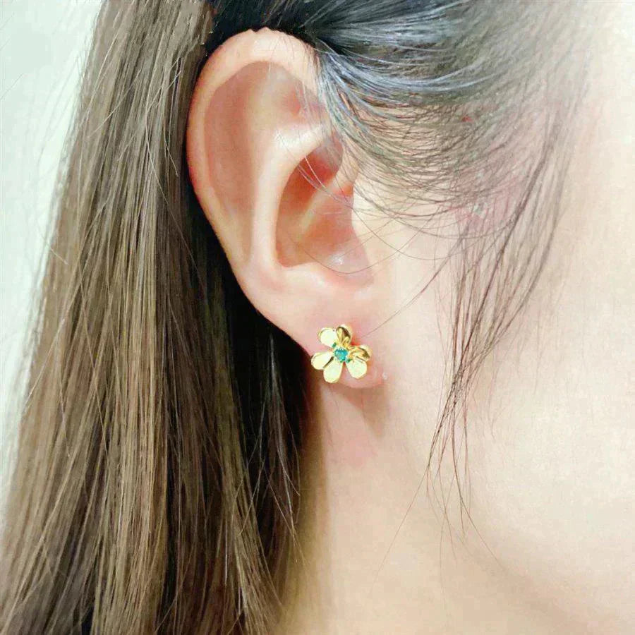 [Super Jewellery]FRIVOLE  FLOWER MALACHITE EARRINGS
