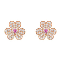 [Super Jewellery]FRIVOLE PINK GOLD FLOWER DIAMOND EARRINGS