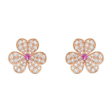 [Super CiCi ]FRIVOLE PINK GOLD FLOWER DIAMOND EARRINGS