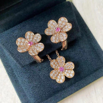 [Super Jewellery]FRIVOLE ROSE GOLD FLOWER DIAMOND NECKLACE