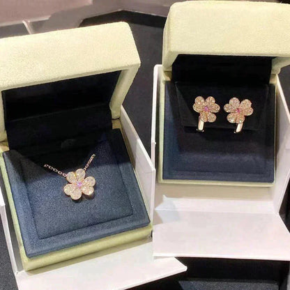 [Super Jewellery]FRIVOLE ROSE GOLD FLOWER DIAMOND NECKLACE