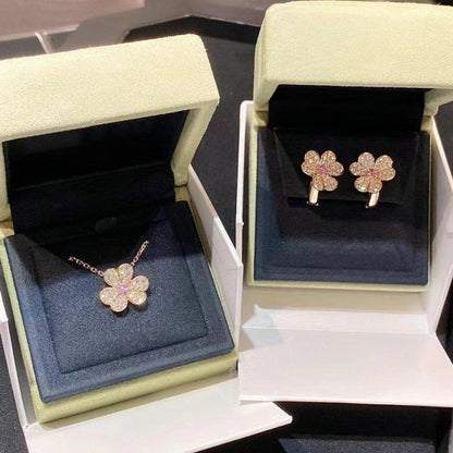 [Super Jewellery]FRIVOLE ROSE GOLD FLOWER DIAMOND NECKLACE