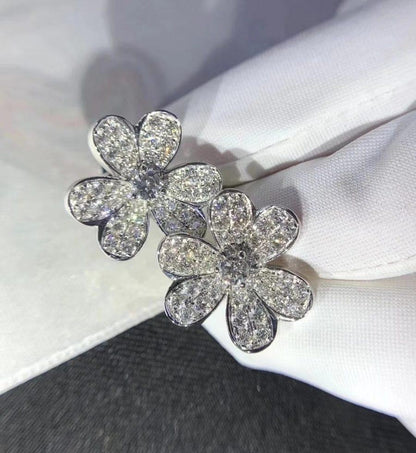 [Super Jewellery]FRIVOLE SILVER FLOWER DIAMOND EARRINGS