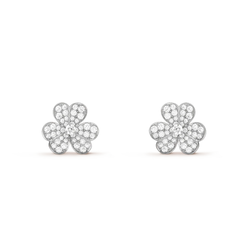 [Super Jewellery]FRIVOLE SILVER FLOWER DIAMOND EARRINGS