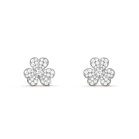 [Super Jewellery]FRIVOLE SILVER FLOWER DIAMOND EARRINGS