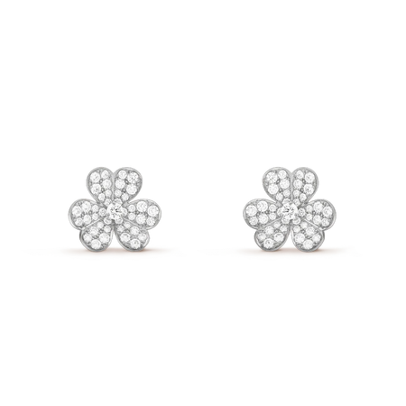 [Super Jewellery]FRIVOLE SILVER FLOWER DIAMOND EARRINGS