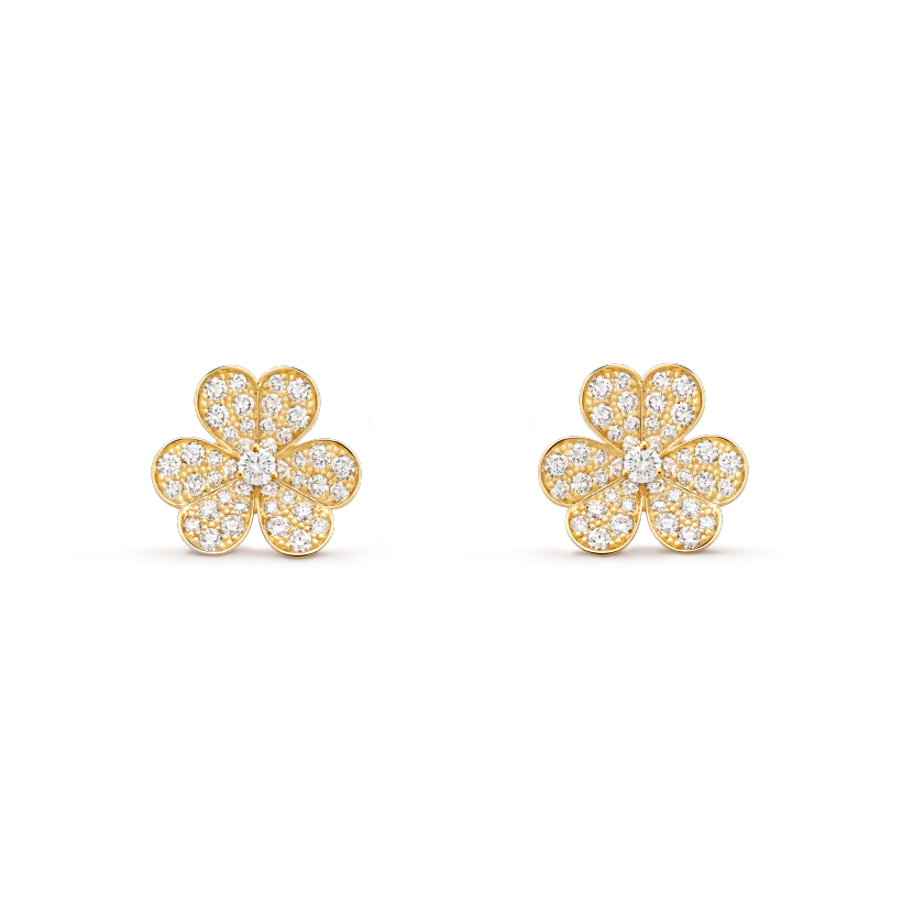 [Super Jewellery]FRIVOLE GOLD FLOWER DIAMOND EARRINGS