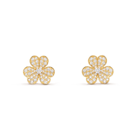 [Super Jewellery]FRIVOLE GOLD FLOWER DIAMOND EARRINGS