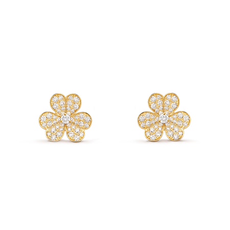 [Super Jewellery]FRIVOLE GOLD FLOWER DIAMOND EARRINGS