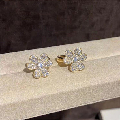 [Super Jewellery]FRIVOLE GOLD FLOWER DIAMOND EARRINGS