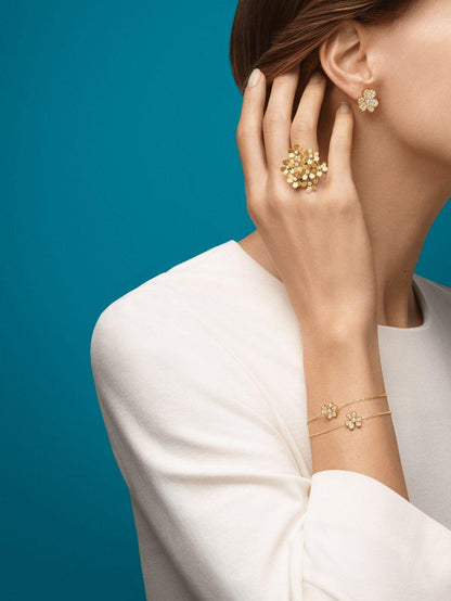 [Super Jewellery]FRIVOLE GOLD FLOWER DIAMOND EARRINGS