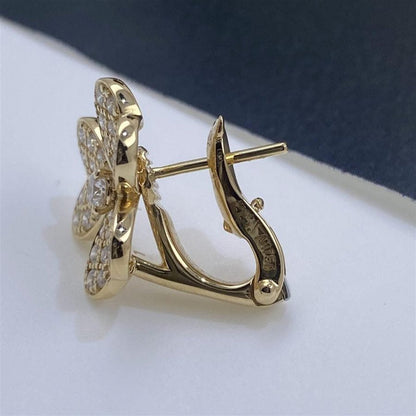 [Super Jewellery]FRIVOLE GOLD FLOWER DIAMOND EARRINGS