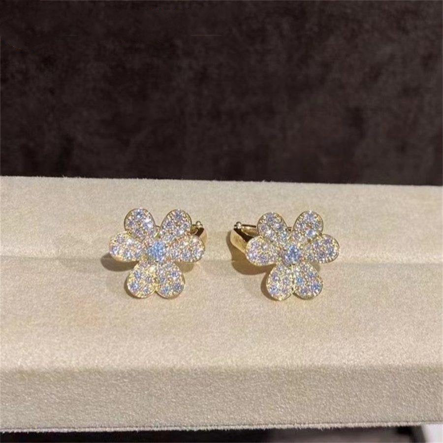 [Super Jewellery]FRIVOLE GOLD FLOWER DIAMOND EARRINGS