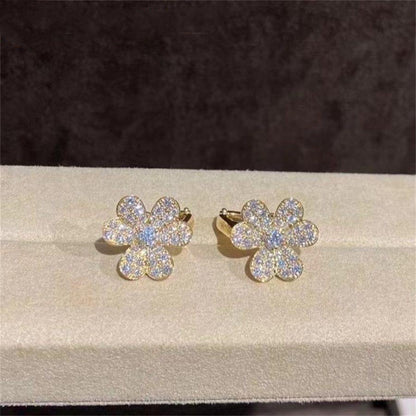 [Super Jewellery]FRIVOLE GOLD FLOWER DIAMOND EARRINGS