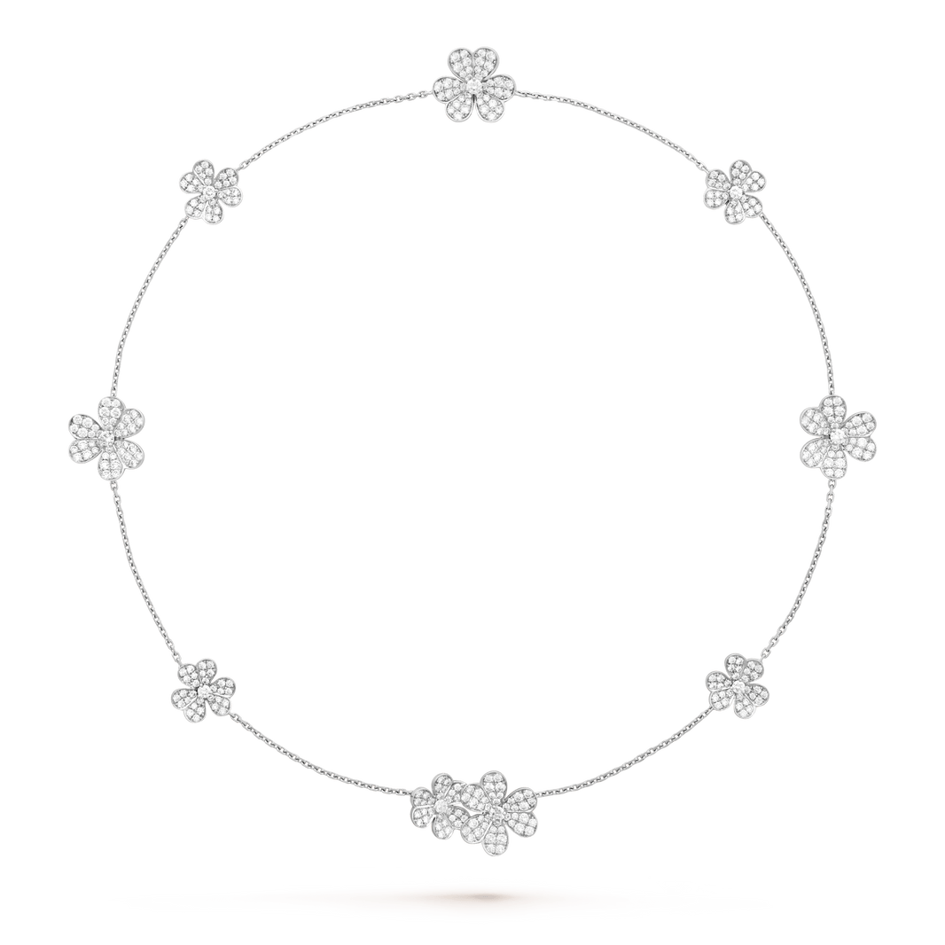 [Super Jewellery]FRIVOLE SILVER 9 FLOWERS NECKLACE