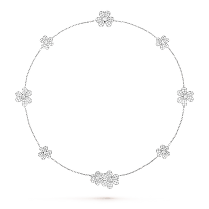 [Super Jewellery]FRIVOLE SILVER 9 FLOWERS NECKLACE