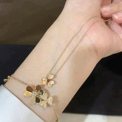 [Super Jewellery]FRIVOLE GOLD FLOWER NECKLACE