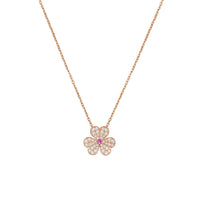 [Super Jewellery]FRIVOLE ROSE GOLD FLOWER DIAMOND NECKLACE
