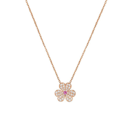 [Super Jewellery]FRIVOLE ROSE GOLD FLOWER DIAMOND NECKLACE
