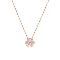 [Super Jewellery]FRIVOLE ROSE GOLD FLOWER DIAMOND NECKLACE