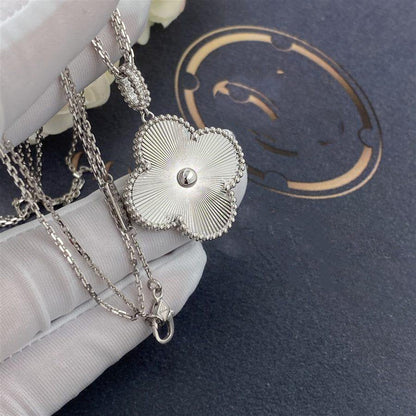 [Super Jewellery]CLOVER 25MM SILVER BIG CLOVER NECKLACE