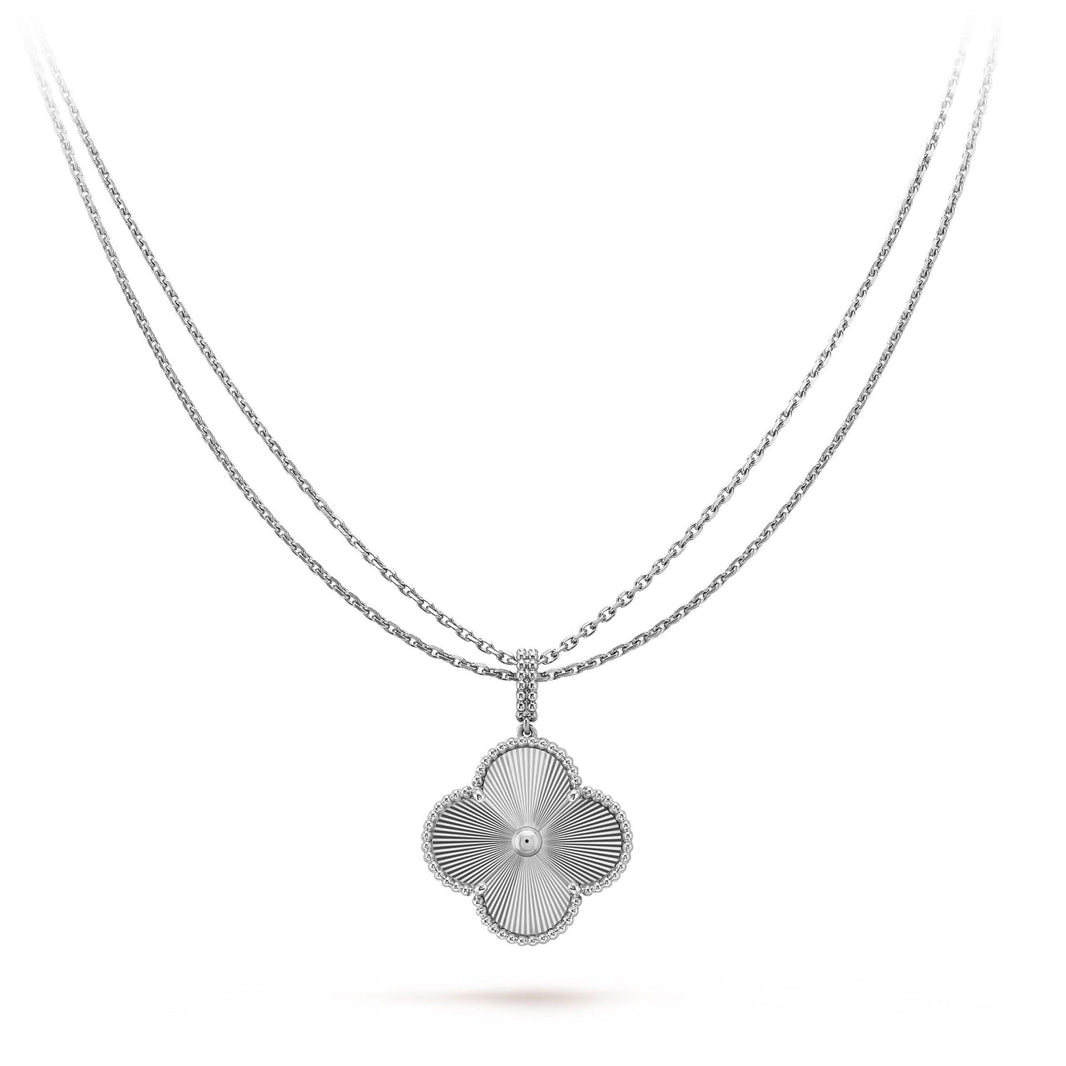 [Super Jewellery]CLOVER 25MM SILVER BIG CLOVER NECKLACE