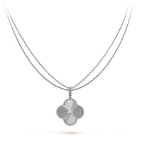 [Super Jewellery]CLOVER 25MM SILVER BIG CLOVER NECKLACE
