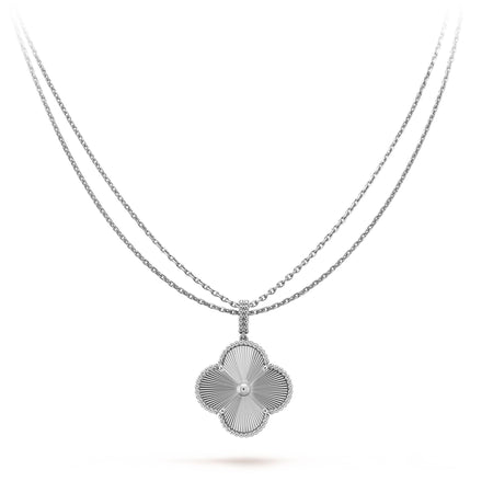 [Super Jewellery]CLOVER 25MM SILVER BIG CLOVER NECKLACE