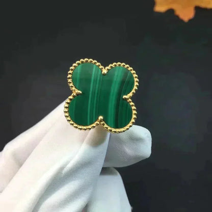 [Super Jewellery]CLOVER MALACHITE RING